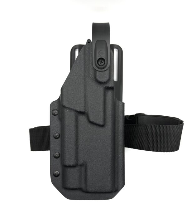 Kabura KYDEX CUSTOM GUNS SPORT Z LATARKĄ (zewnętrzna, obniżona)